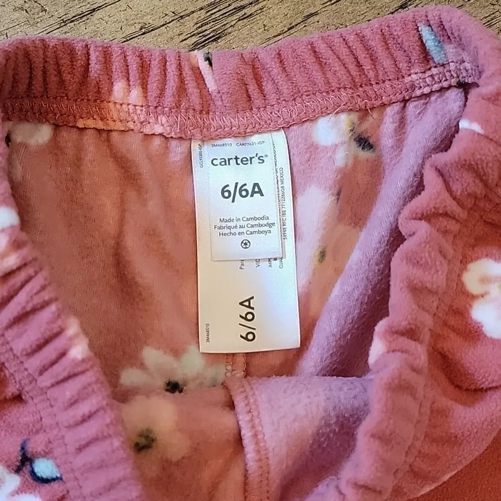 Girls cozy pj set size 6 Carters